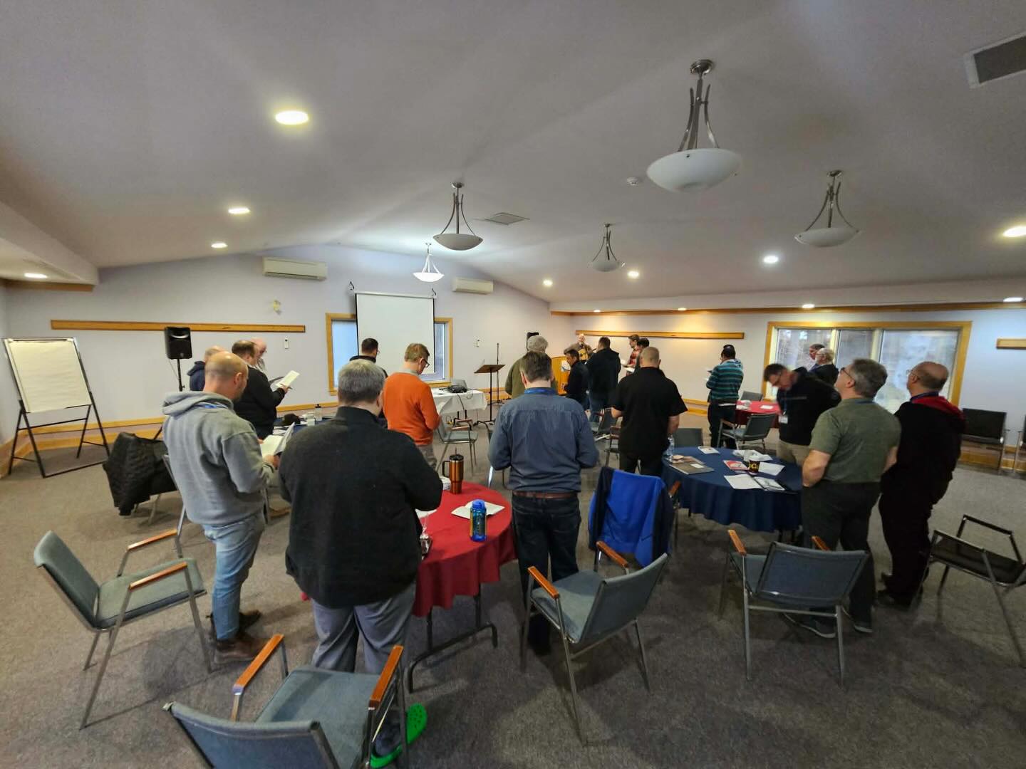 Community members gathering and serving together
